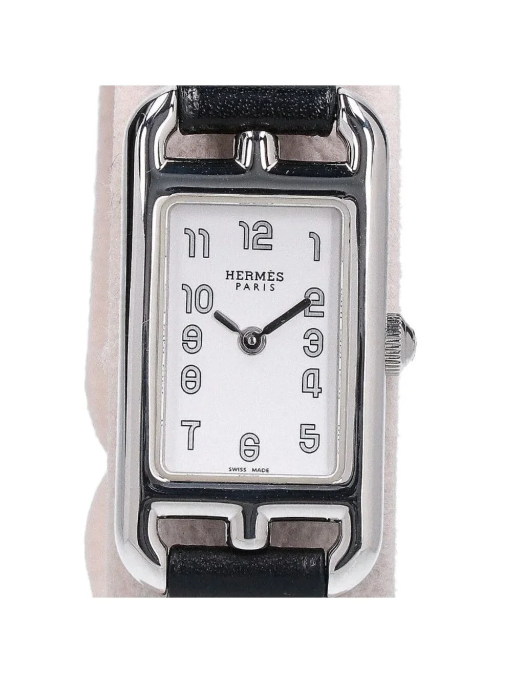 Hermes Mina 2.110 Nantucket Calf Leather Strap Quartz Watch